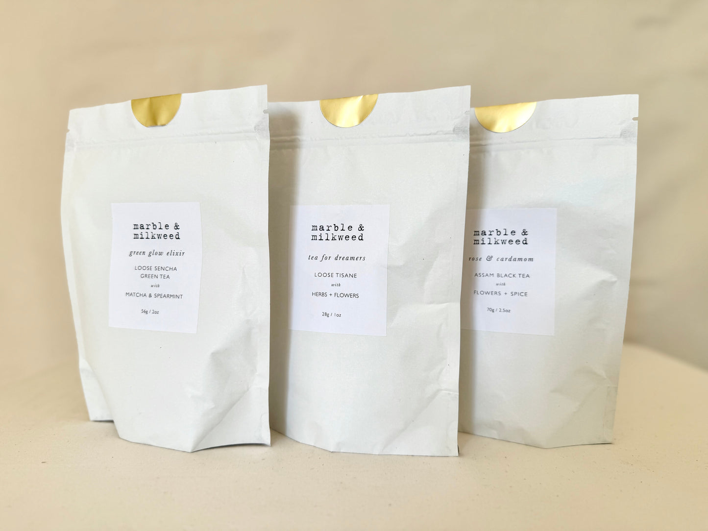 Marble + Milkweed Teas