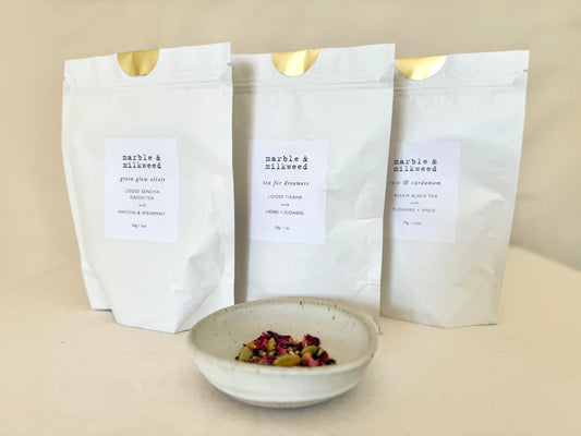 Marble + Milkweed Teas