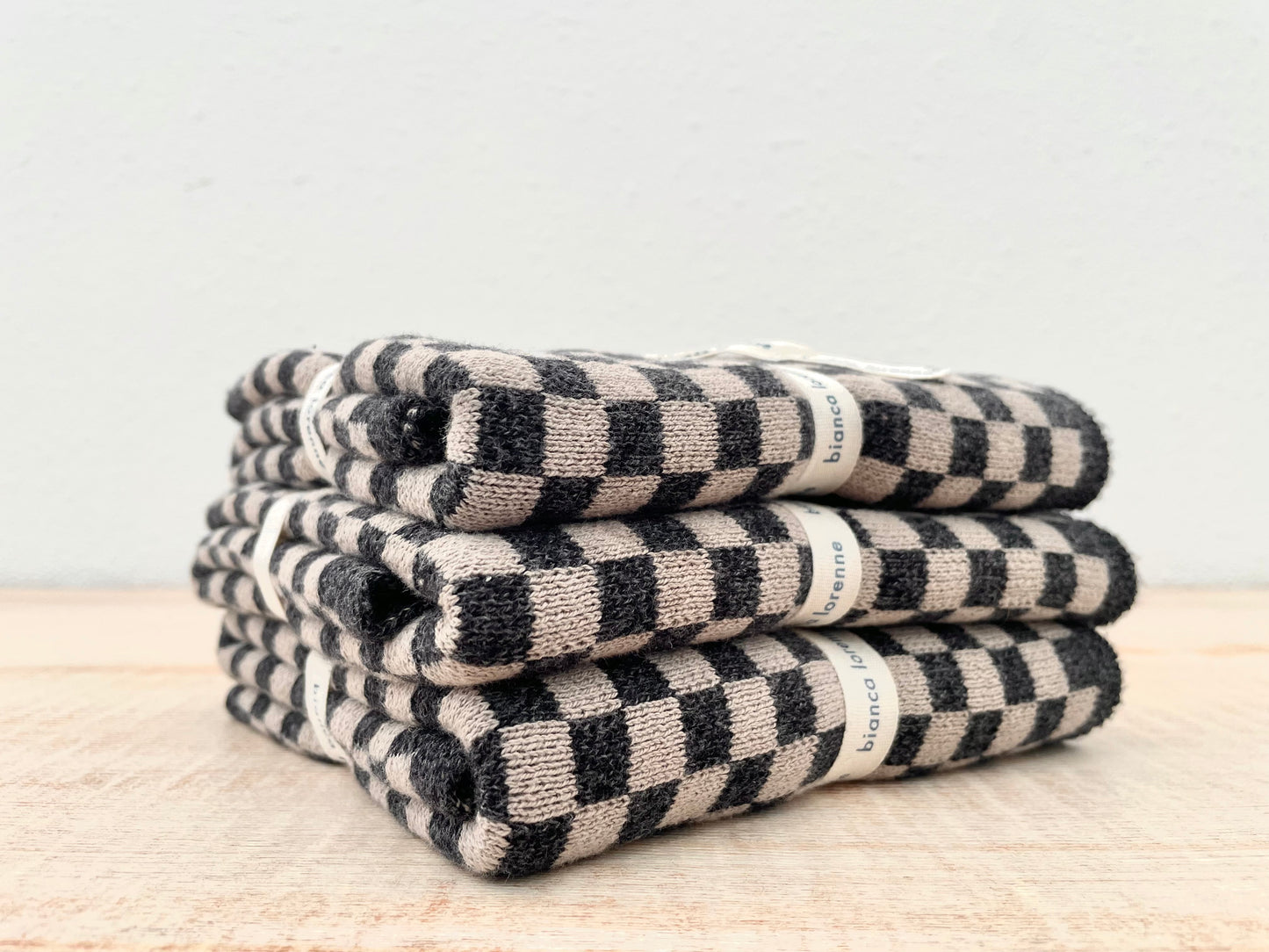 Gray Checked Hand Towel