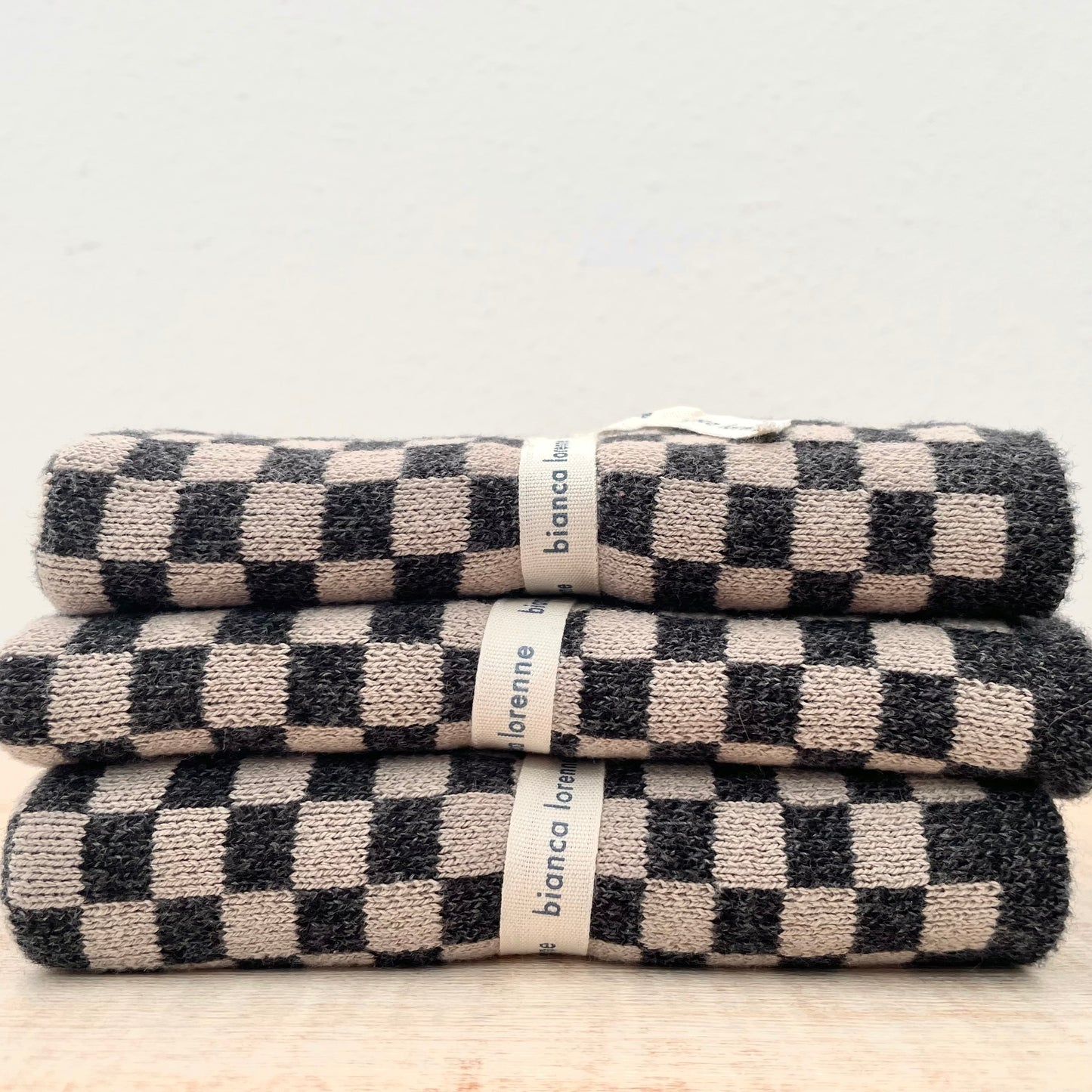 Gray Checked Hand Towel