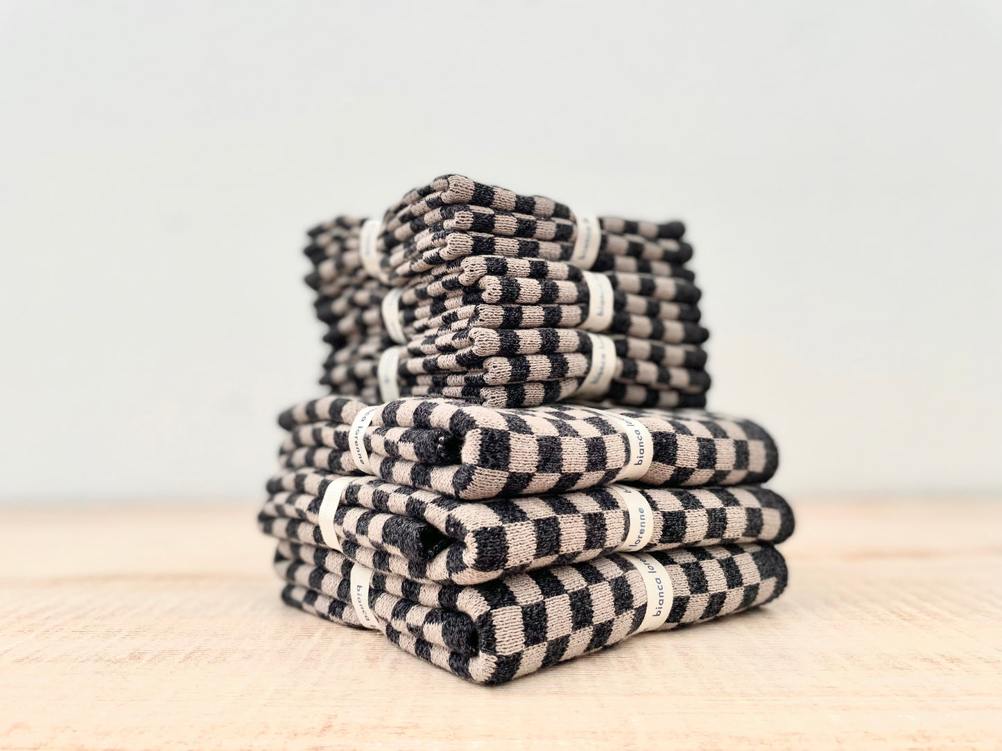 Gray Checked Hand Towel