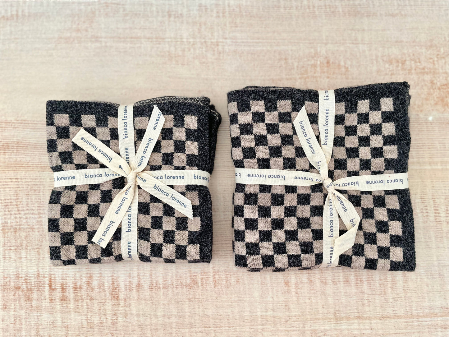 Gray Checked Hand Towel