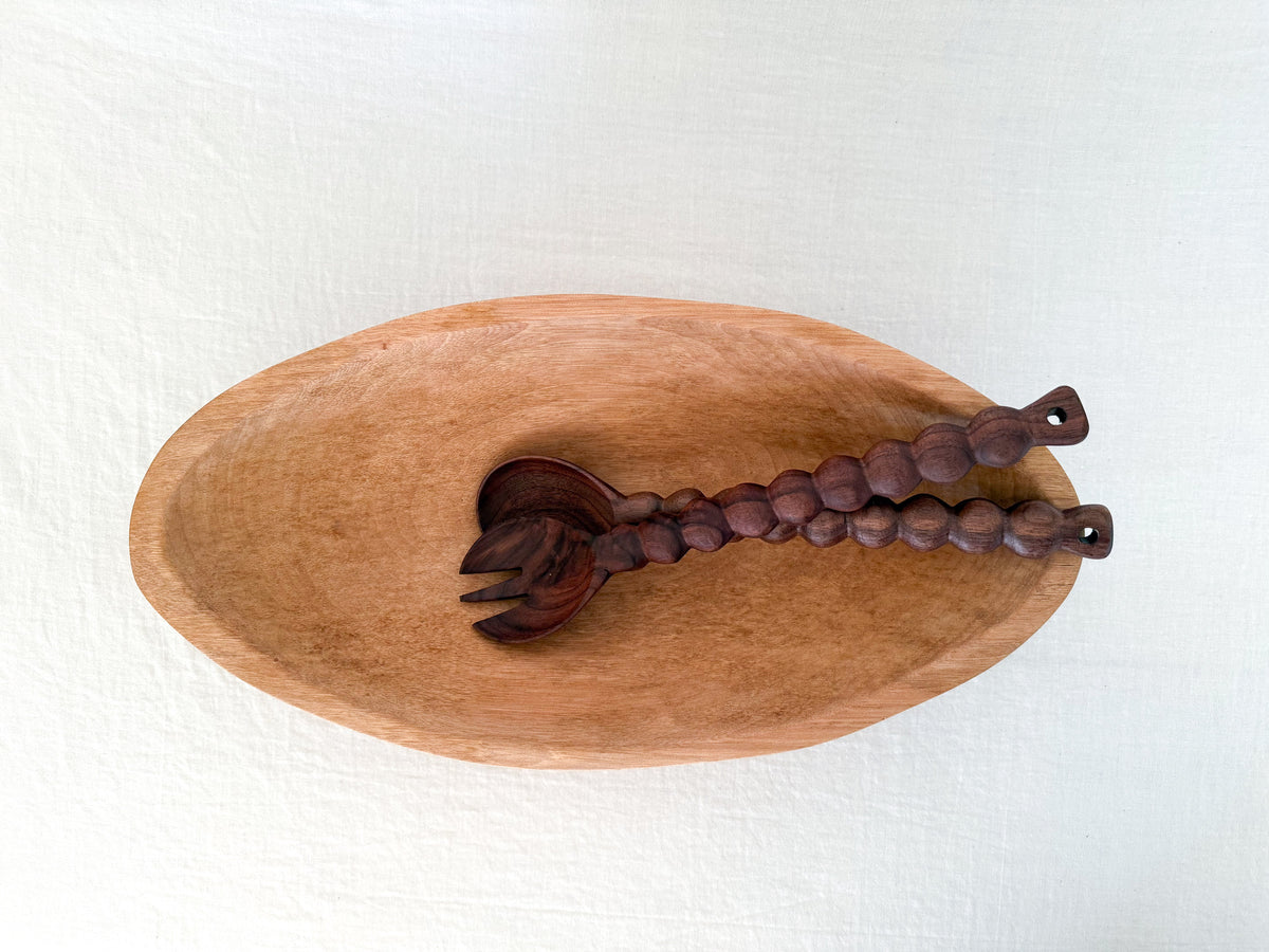 Wooden Oval Bowl