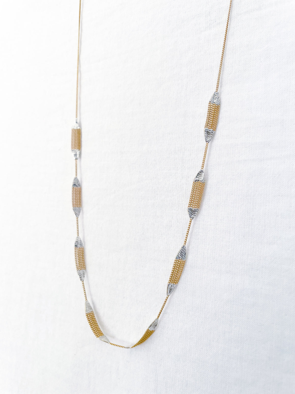 Minnow Necklace Brass + Silver