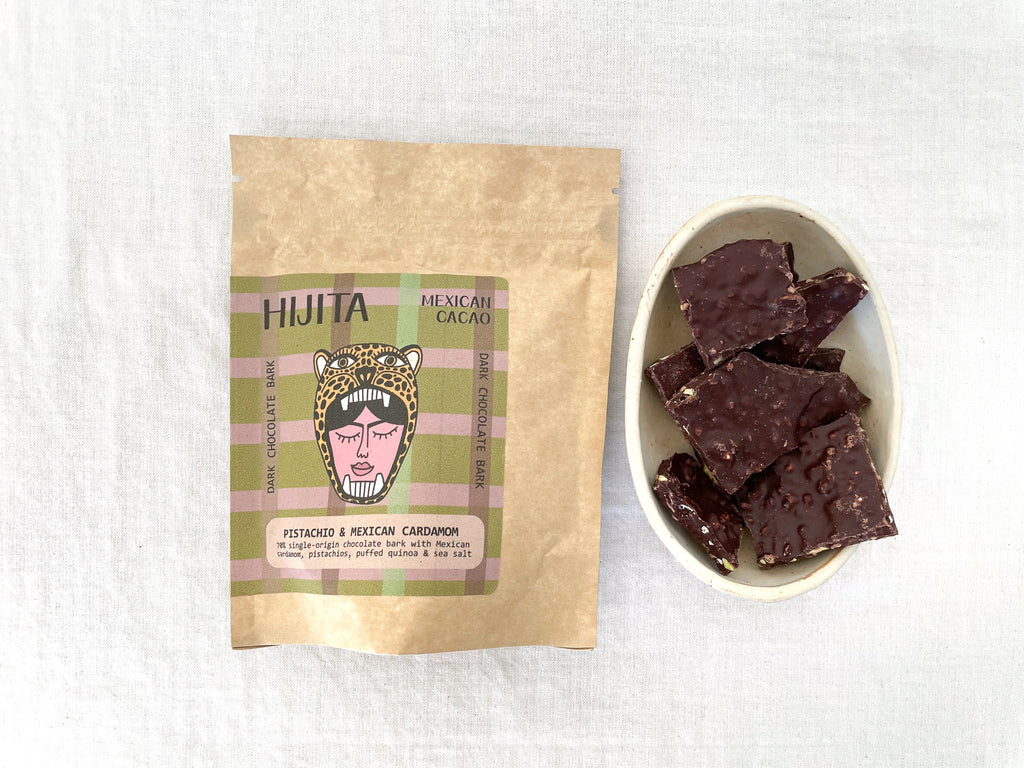 Chocolate Pistachio Cardamom Bark