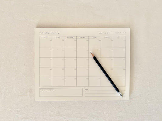 Monthly Overview Notepad