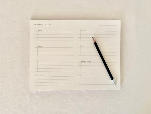 Weekly Overview Notepad