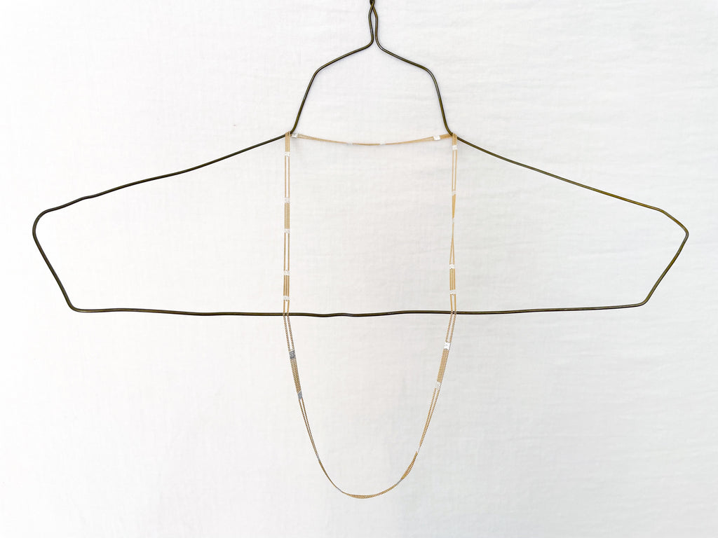 Ladder Necklace Brass + Silver