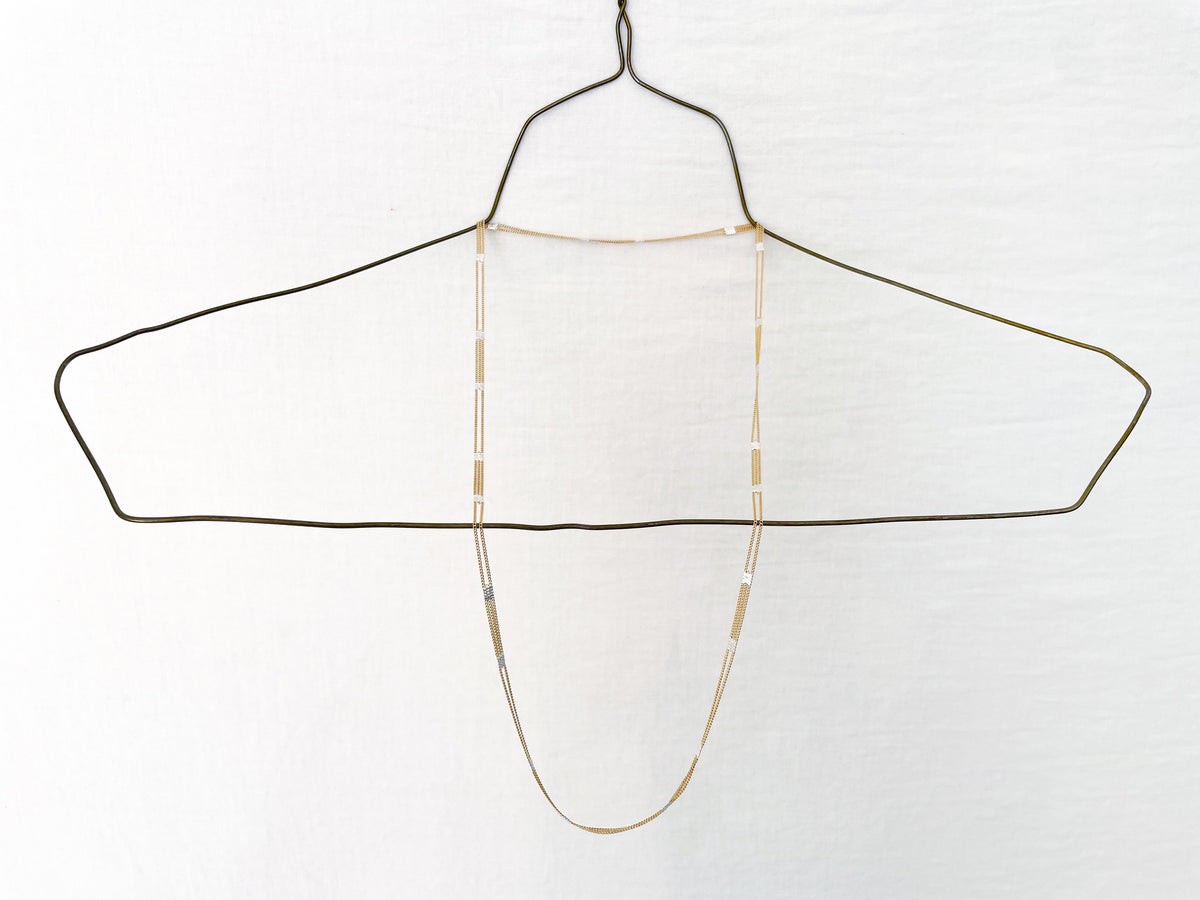 Ladder Necklace Brass + Silver