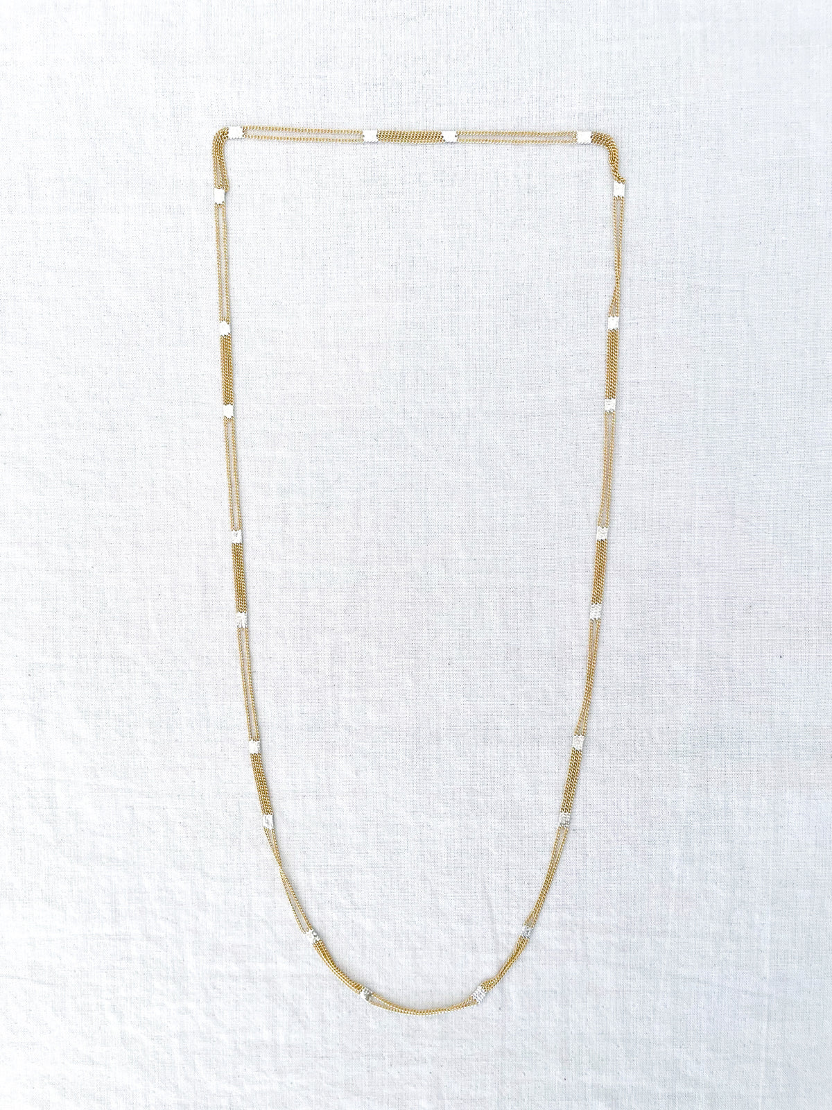 Ladder Necklace Brass + Silver