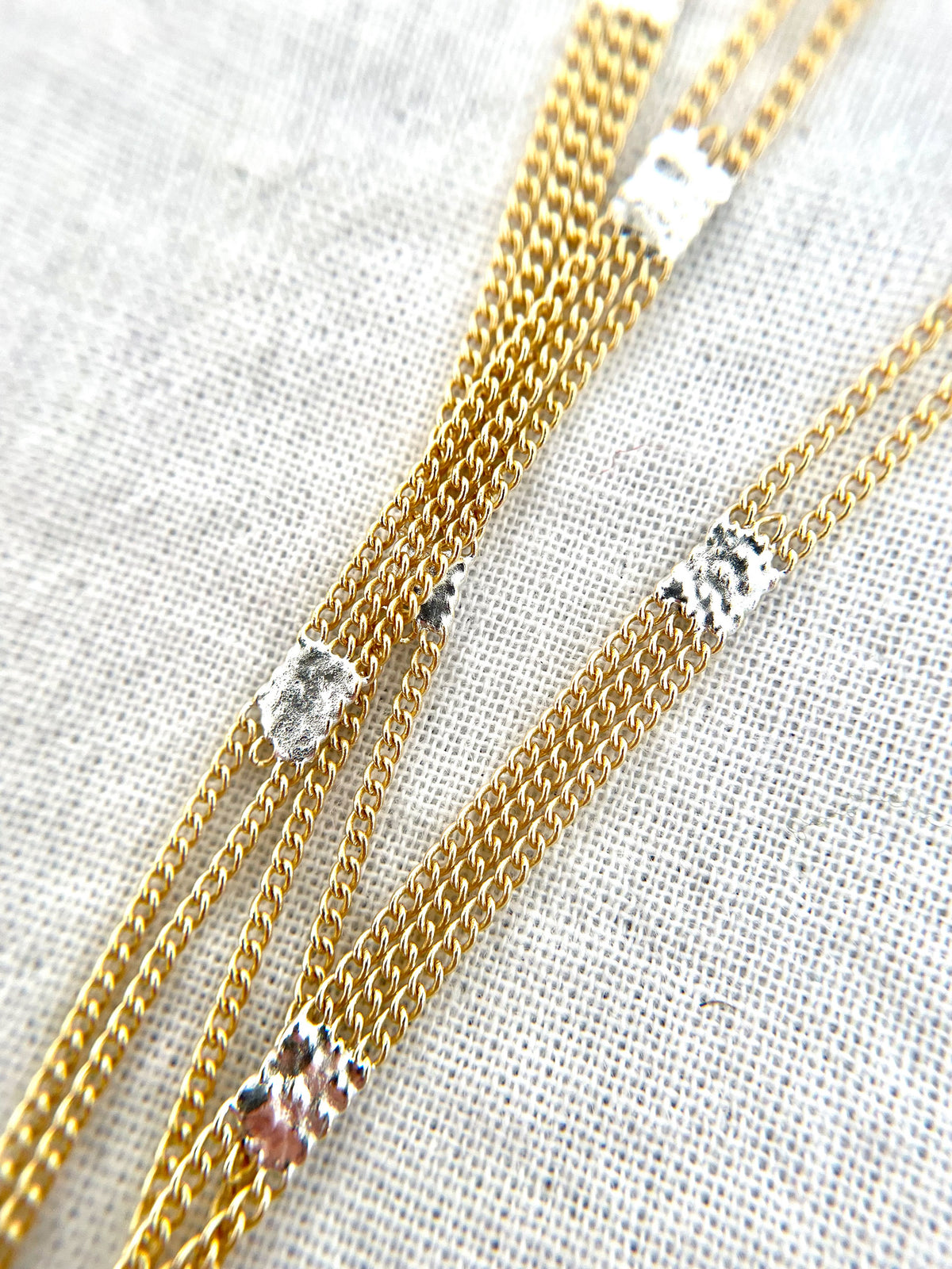 Ladder Necklace Brass + Silver