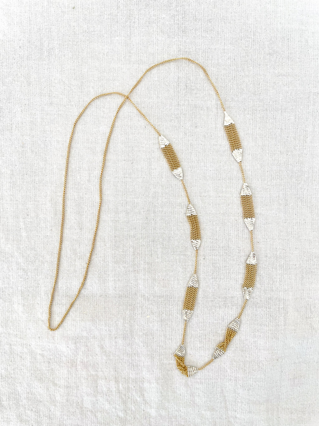 Minnow Necklace Brass + Silver